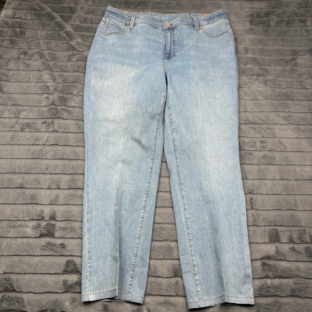 Talbots Flawless High Waist Straight Leg Jeans Light Wash 20WP Blue Denim 11634